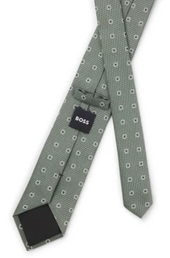 Jacquard-pattern tie in a silk blend
