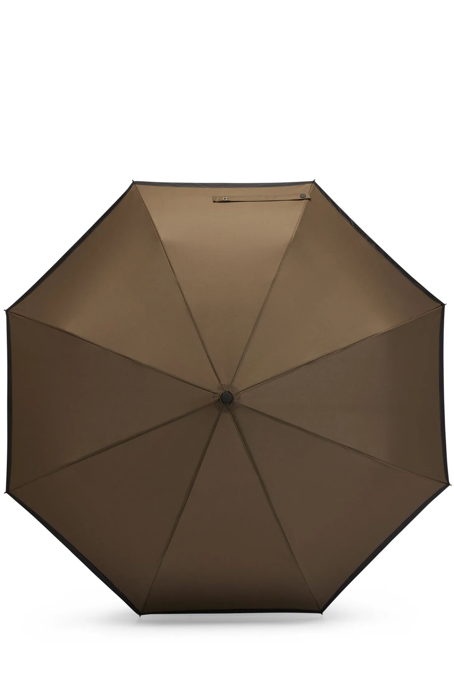 Khaki pocket umbrella with black border