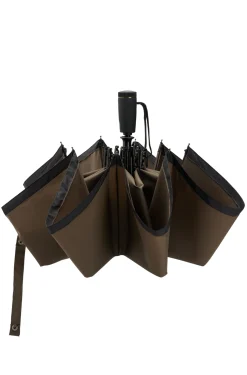 Khaki pocket umbrella with black border