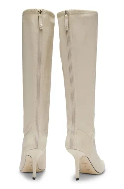 Knee boots in suede and leather