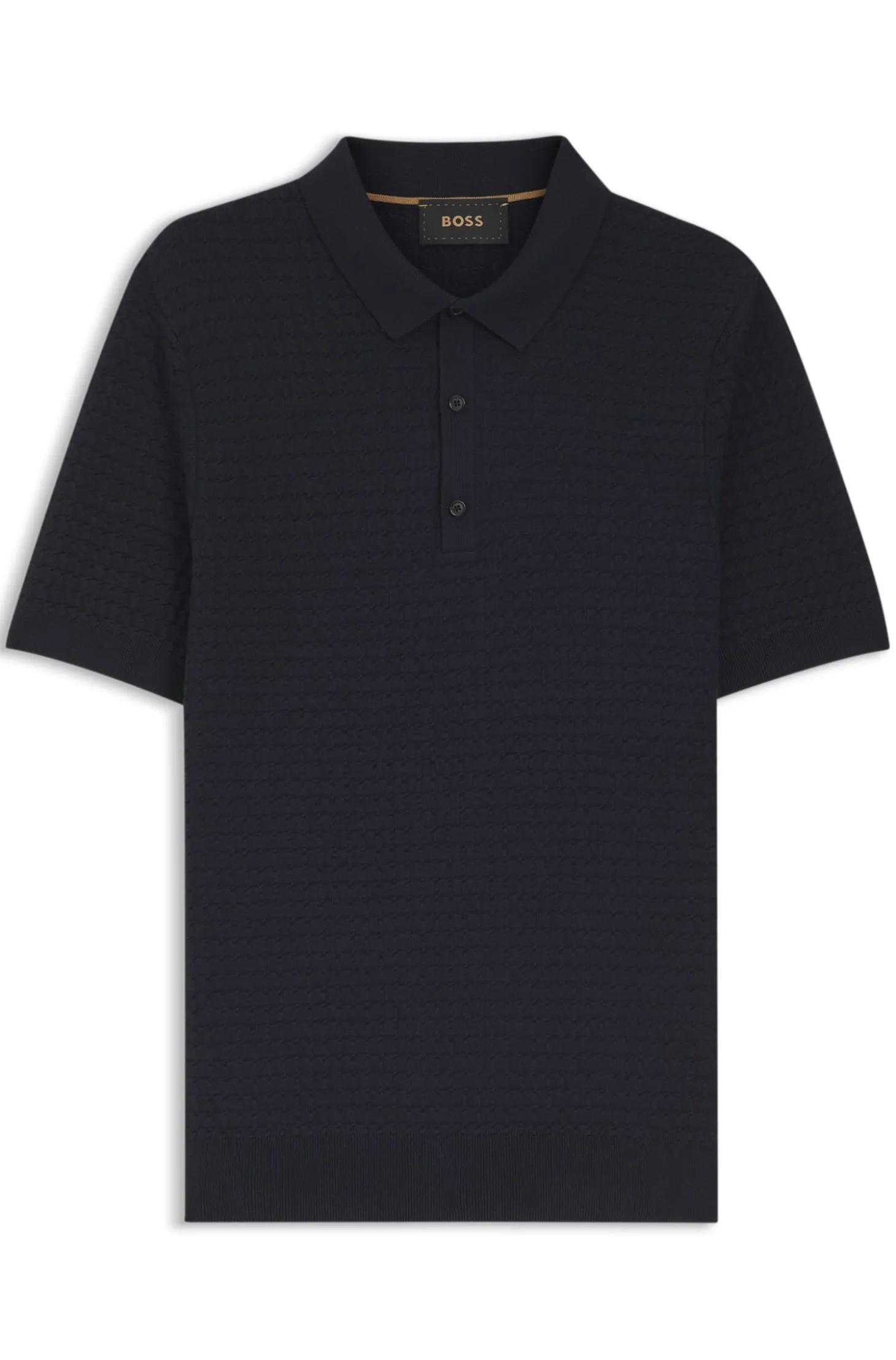 Knit polo in silk and cotton