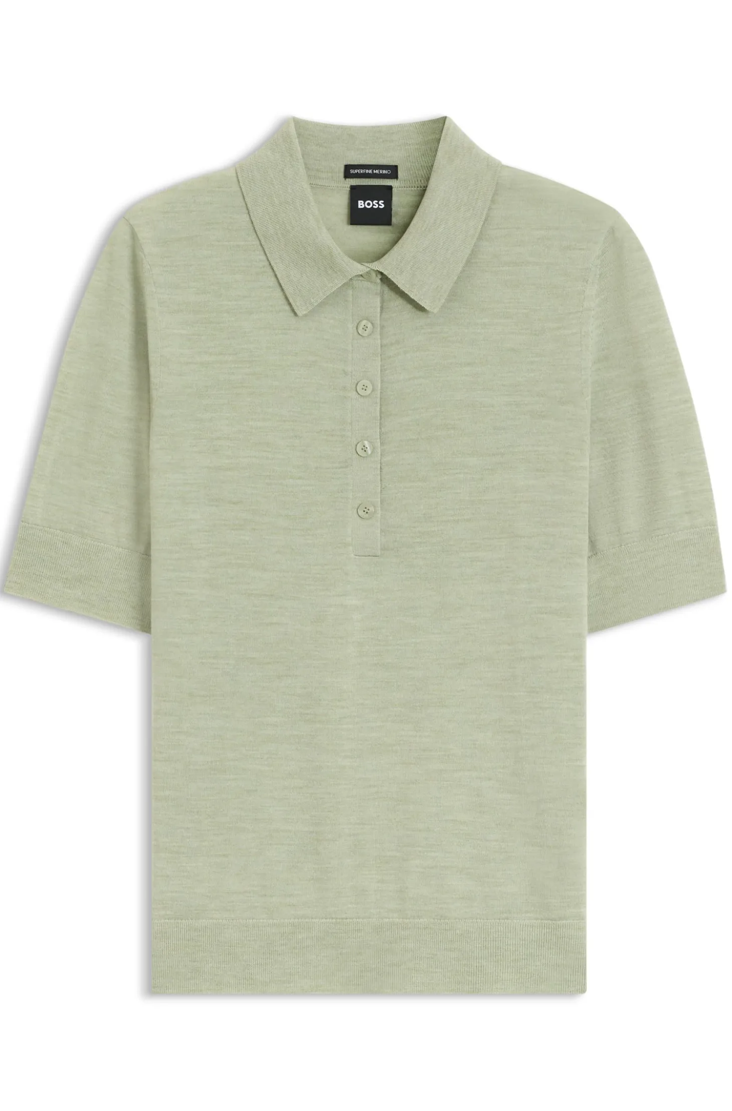 Knit polo in superfine merino wool