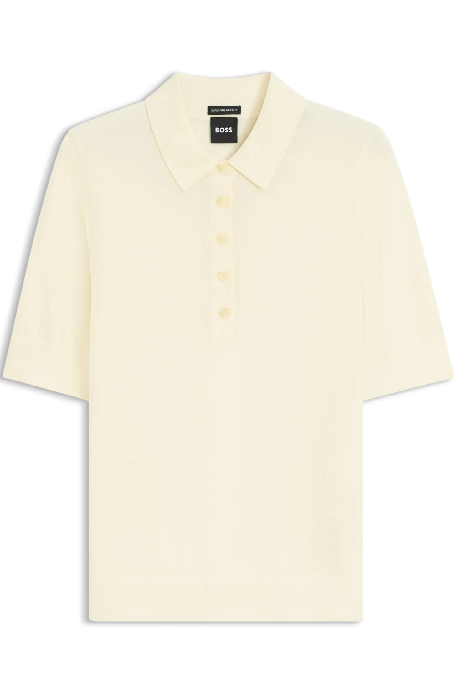 Knit polo in superfine merino wool