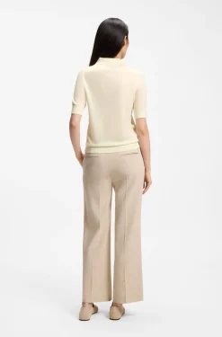 Knit polo in superfine merino wool