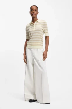 Knit polo in superfine merino wool
