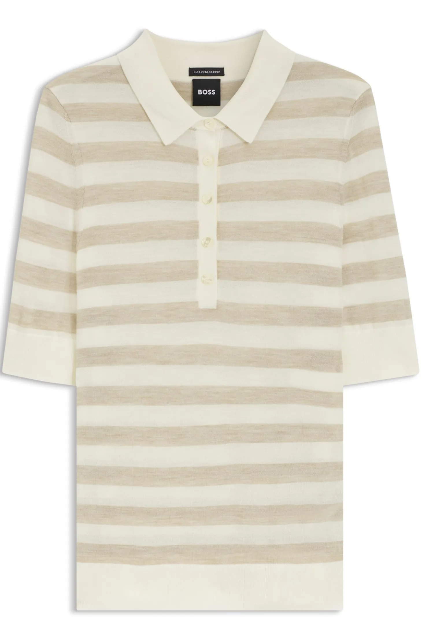 Knit polo in superfine merino wool