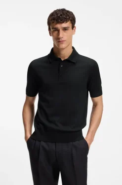 Knit polo in virgin wool