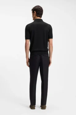 Knit polo in virgin wool