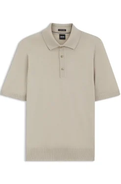 Knit polo in virgin wool