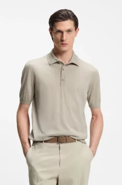 Knit polo in virgin wool