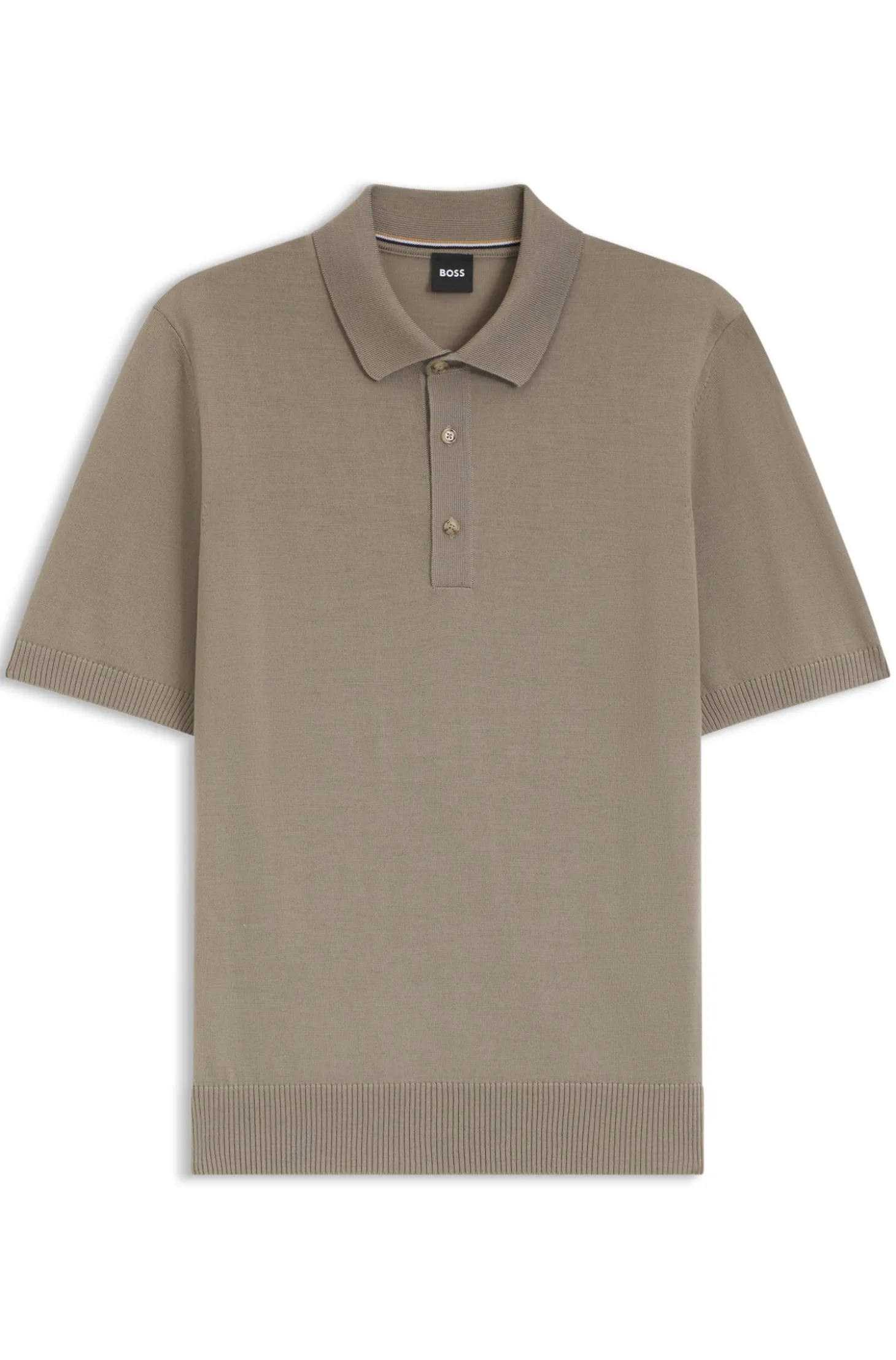 Knit polo in virgin wool