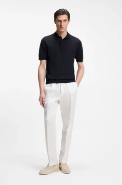 Knit polo in virgin wool