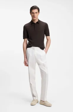 Knit polo in virgin wool