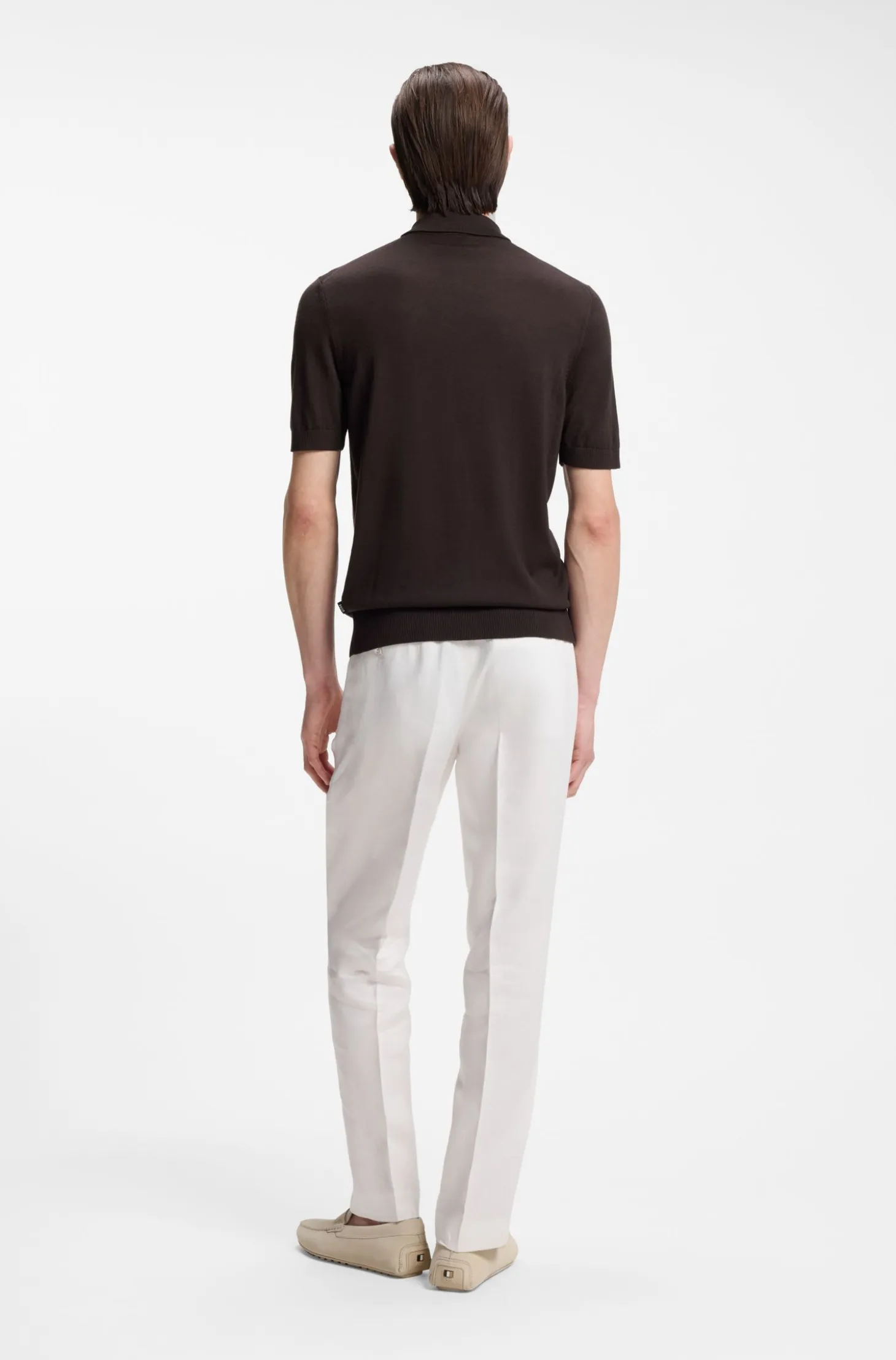 Knit polo in virgin wool