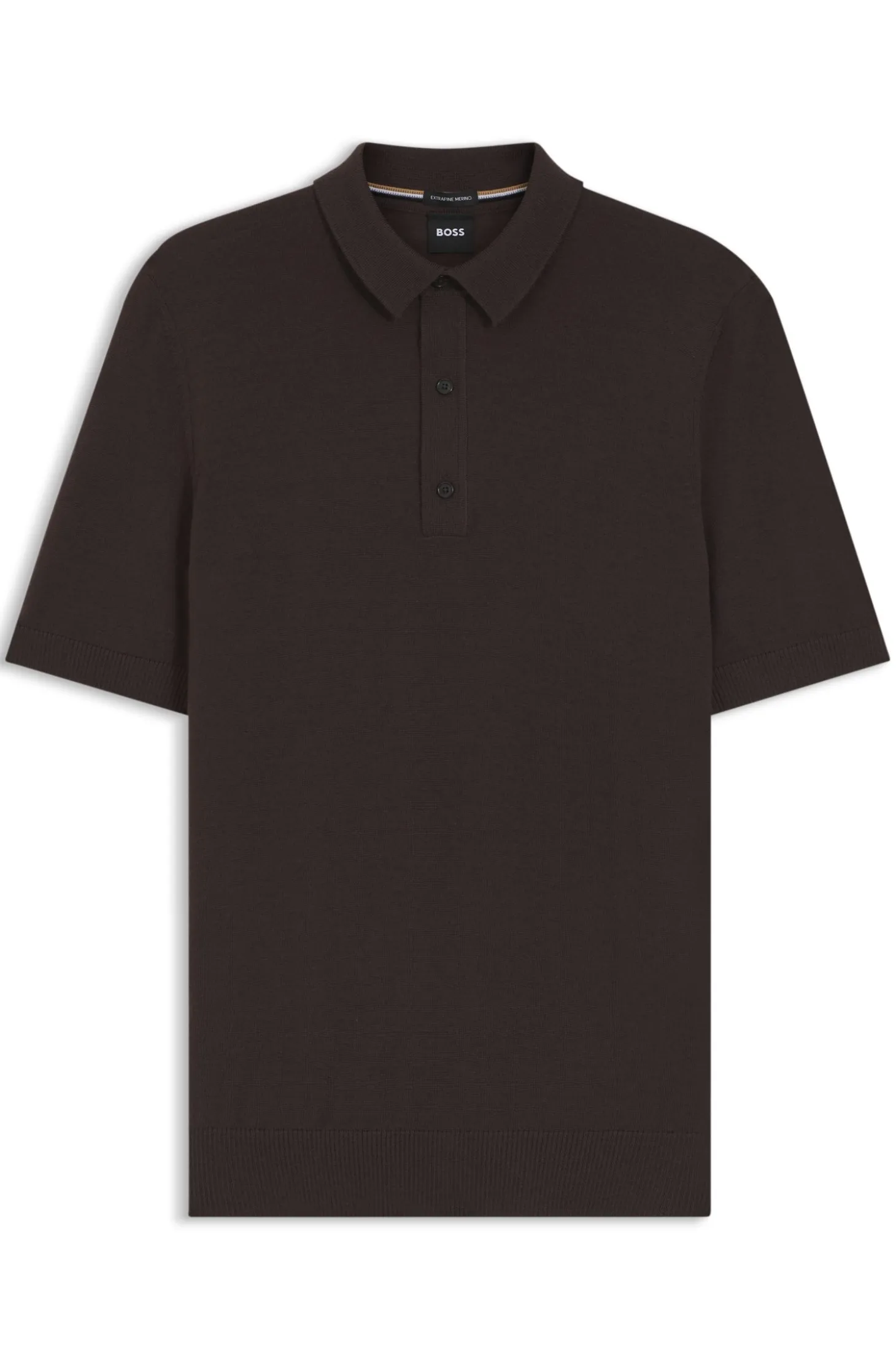 Knit polo in virgin wool