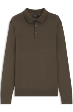 Knit polo in wool, silk and cashmere