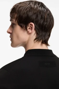 Knit polo with covered placket