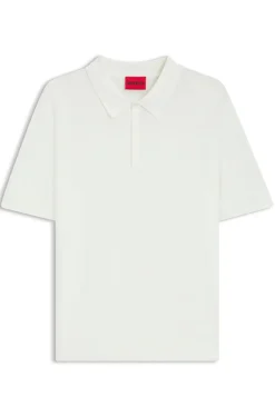 Knit polo with covered placket