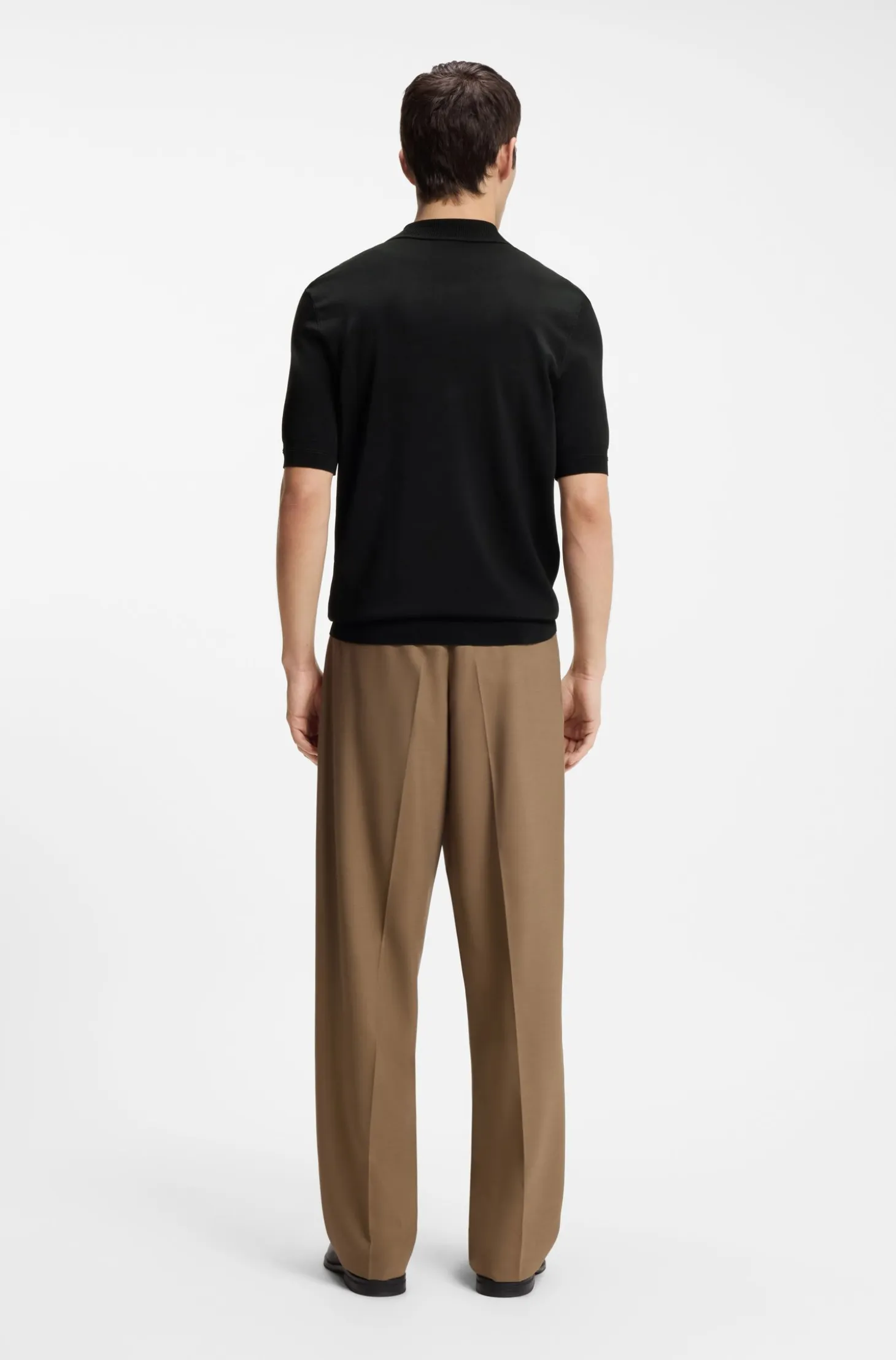 Knit polo with zipped neck