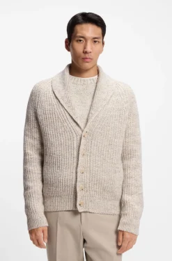 Knitted cardigan in cashmere and wool