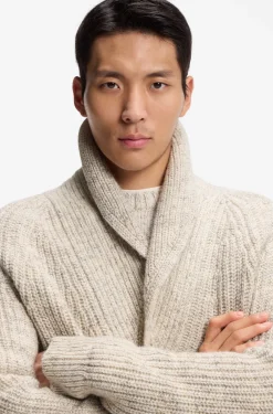Knitted cardigan in cashmere and wool
