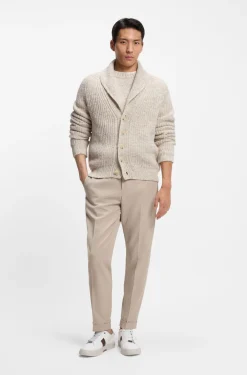 Knitted cardigan in cashmere and wool