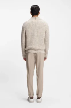 Knitted cardigan in cashmere and wool