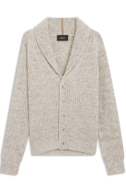 Knitted cardigan in cashmere and wool