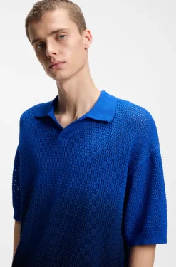 Knitted-cotton sweater with dip-dye effect