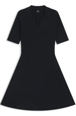 Knitted dress with skipper collar