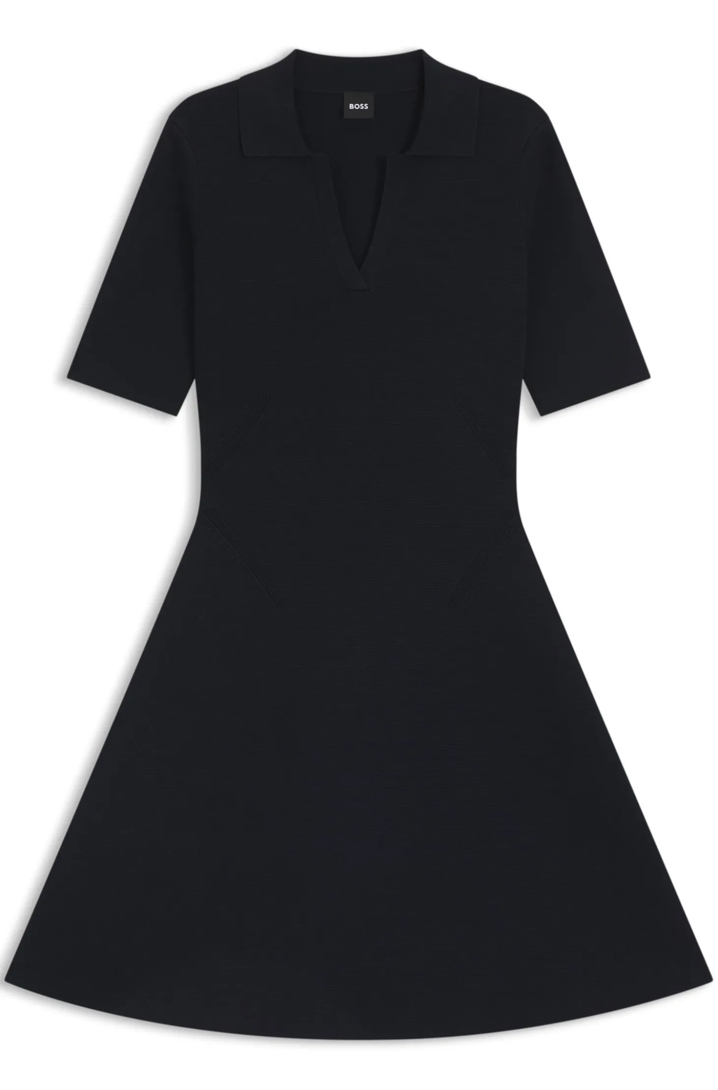 Knitted dress with skipper collar