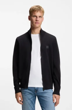 Knitted jacket in cotton and cashmere