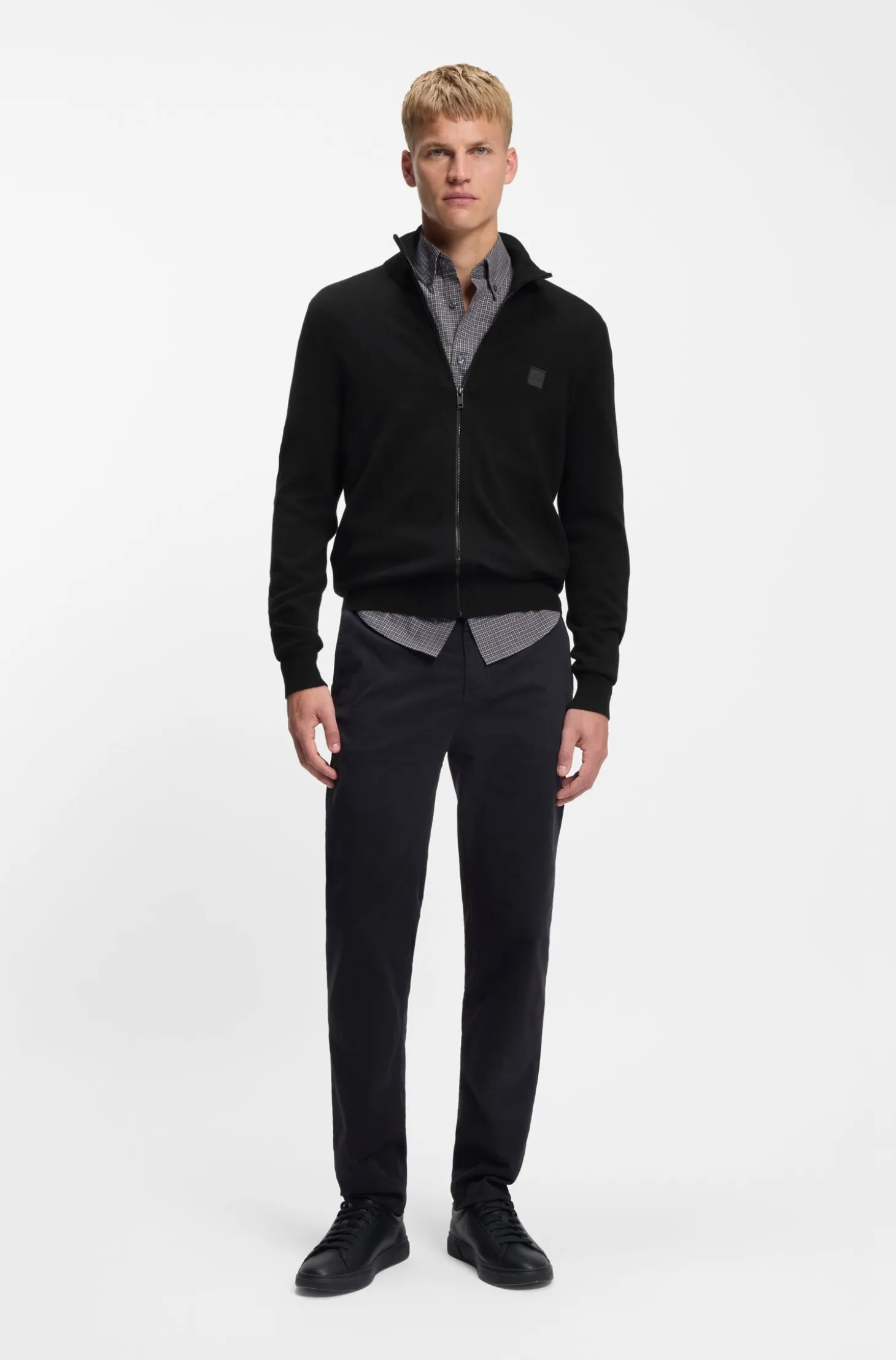 Knitted jacket in cotton and cashmere