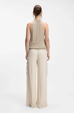 Knitted mock-neck top in superfine yarn