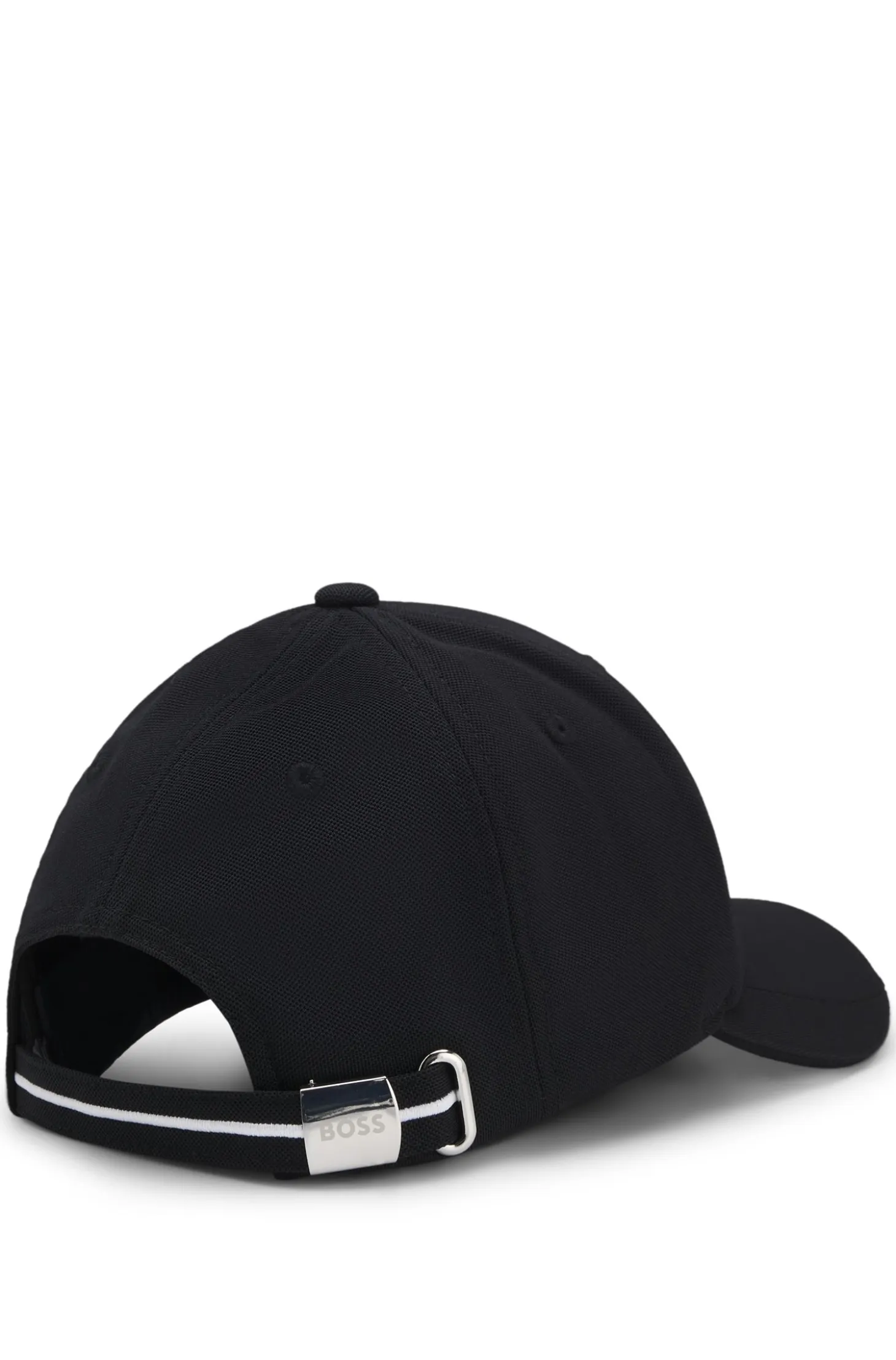 Knitted-piqué six-panel cap with embroidered logo