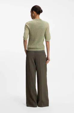 Knitted sweater in a ribbed alpaca blend