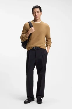 Knitted sweater in cotton and virgin wool