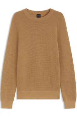 Knitted sweater in cotton and virgin wool