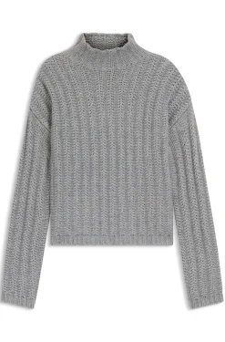 Knitted sweater with ribbed structure