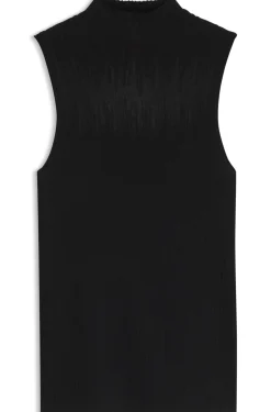 Knitted top with sheer section