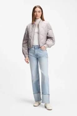 Knitted top with sheer section