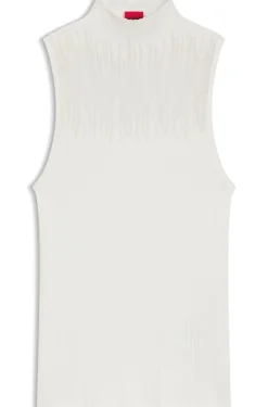 Knitted top with sheer section