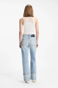 Knitted top with sheer section