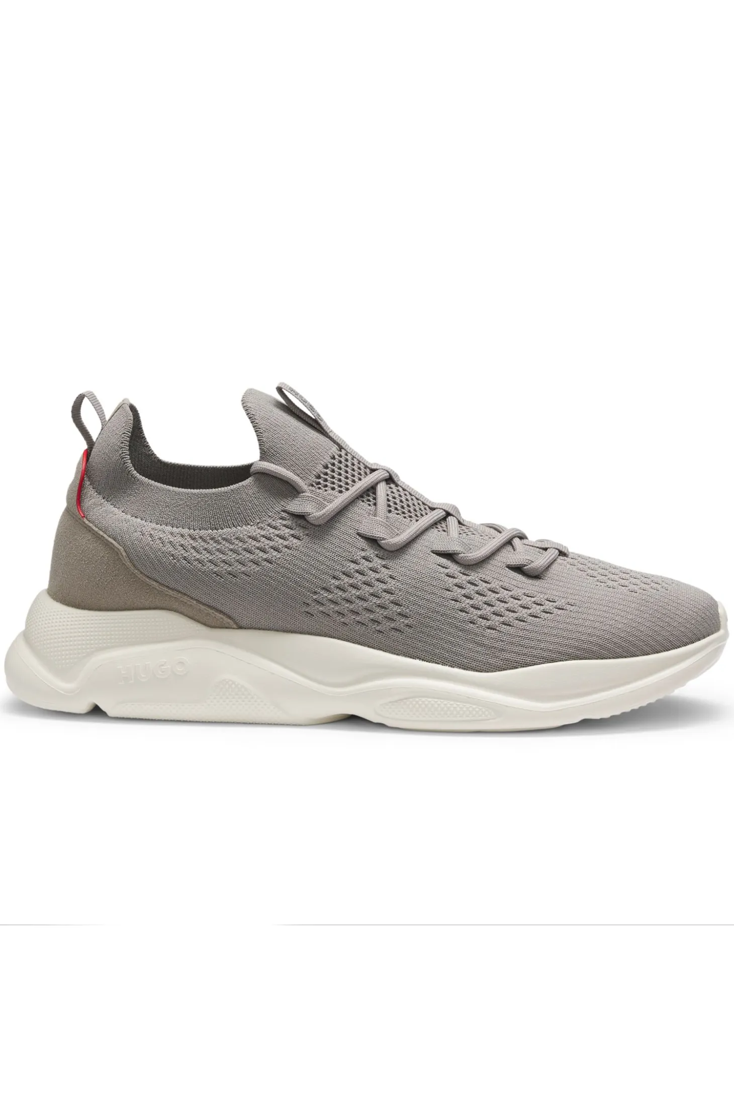 Knitted trainers with logo-embossed EVA sole