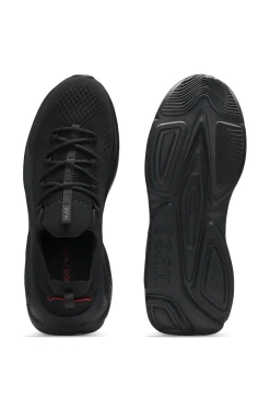 Knitted trainers with logo-embossed EVA sole