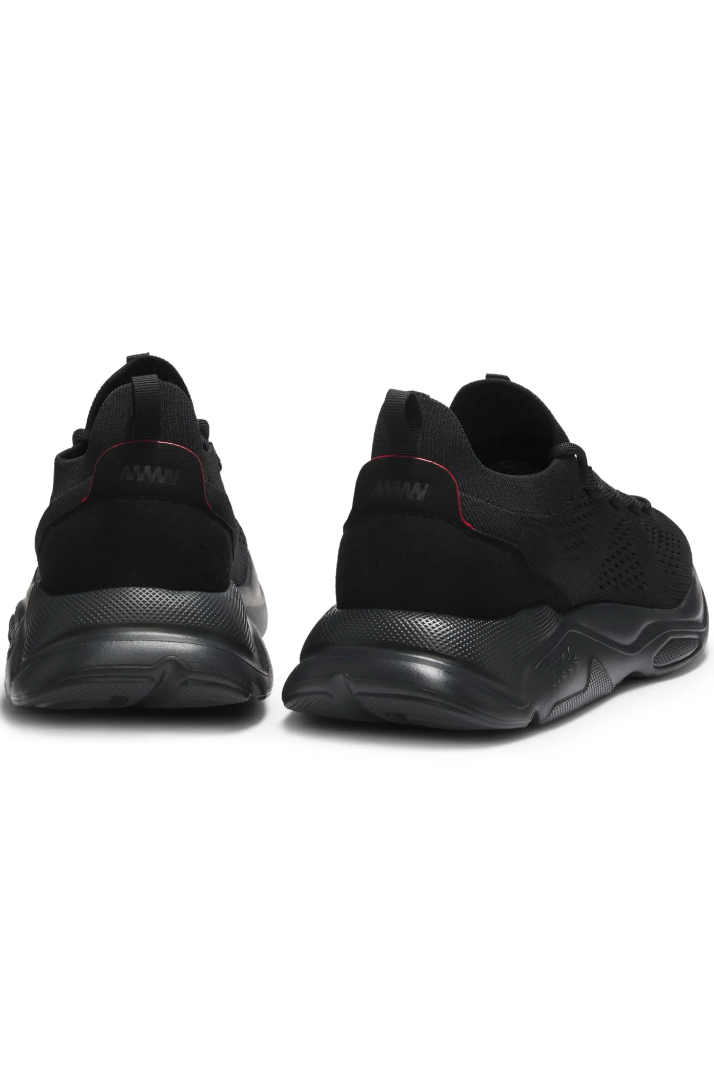 Knitted trainers with logo-embossed EVA sole
