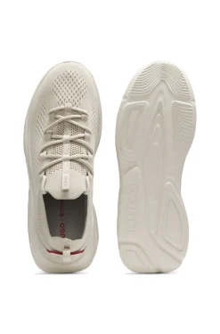 Knitted trainers with logo-embossed EVA sole