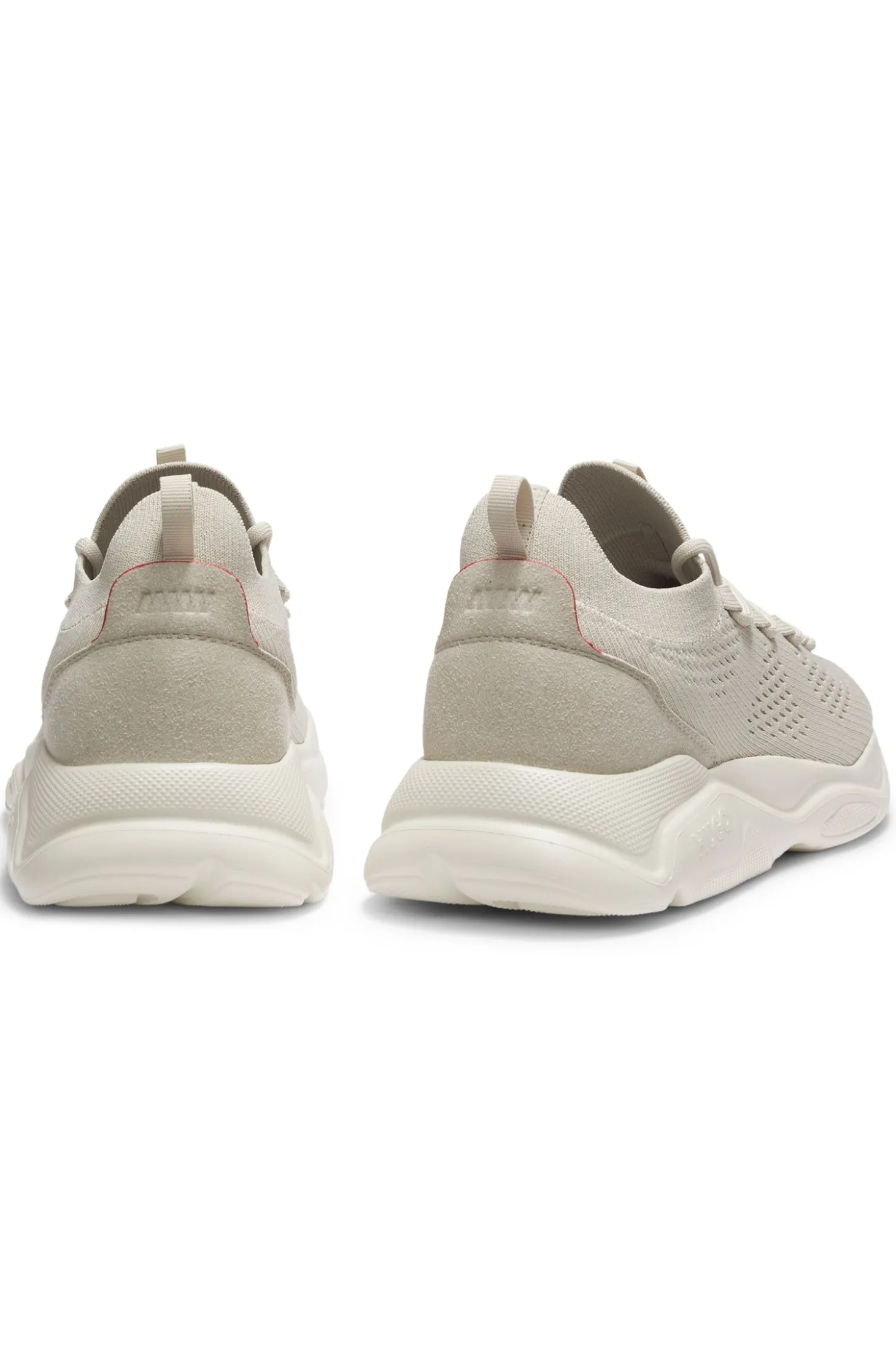 Knitted trainers with logo-embossed EVA sole