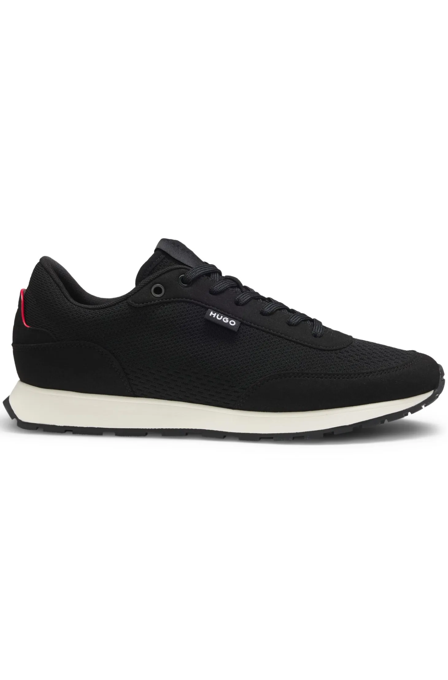 Knitted-upper trainers with logo flag