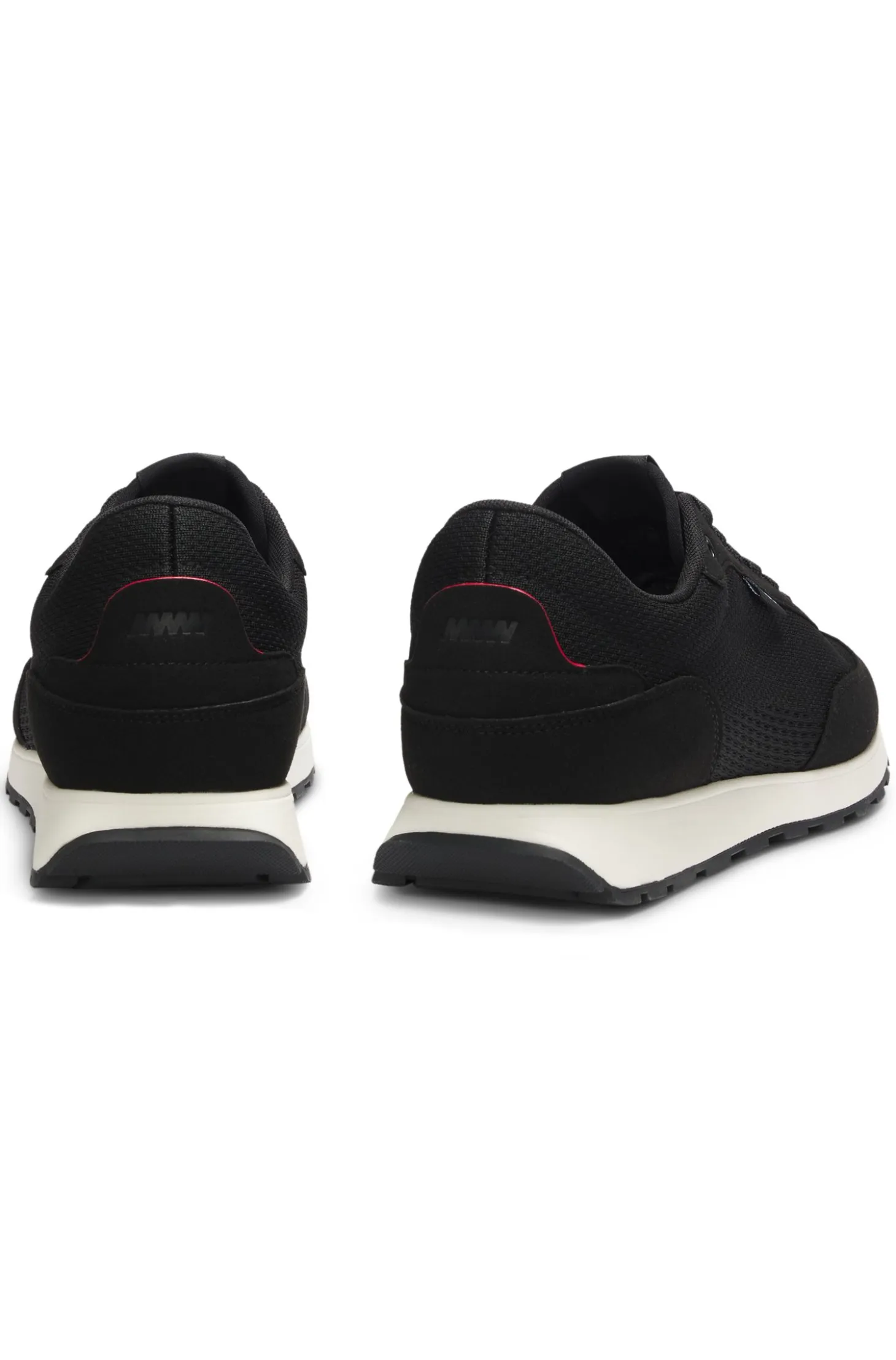 Knitted-upper trainers with logo flag